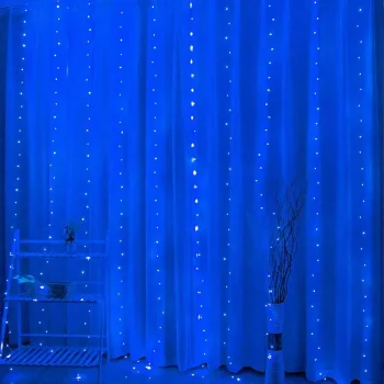 LED Curtain Lights Telcon 100 LEDs 3m x 1m for Holiday and Party Decor, Blue