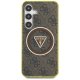 Guess 4G Glitter Triangle Buttons MagSafe Case for Samsung Galaxy S25 Brown