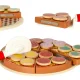 Wooden Pizza Play Set with Velcro and Accessories, 20 cm