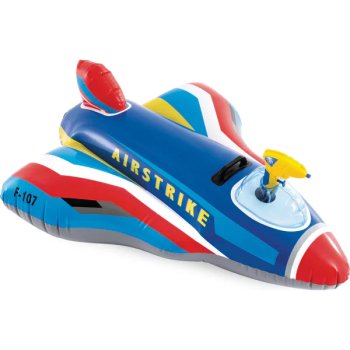 Inflatable Kids Pool Float Fighter Plane with Water Gun INTEX 57531, Blue