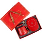 Elektriskais krūzes sildītājs komplektā ar krūzi, sarkans