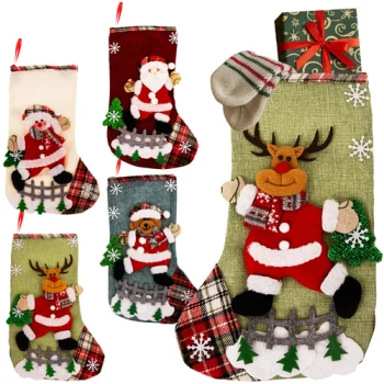 Ruhhy Christmas Stockings for Gifts, 4 pcs, Multicolor