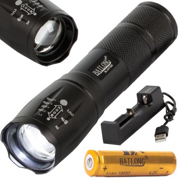 Bailong BL-UV-395 Tactical UV Flashlight, XM-L2 LED, Zoom, 300m Range