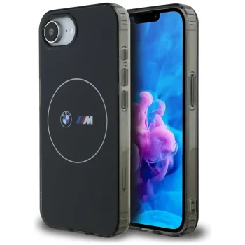 BMW IML Metal White Circle MagSafe Case for iPhone 16e, Black