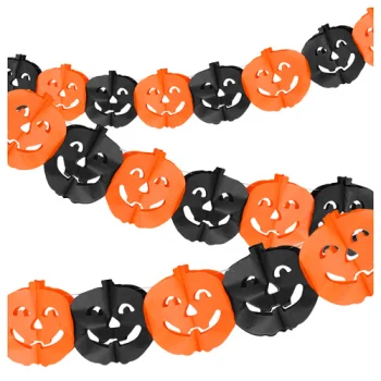 Halloween Paper Pumpkin Garland Glimz, 3 m