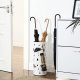 Steel umbrella stand with modern cut-out design, white