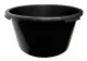 Round plastic container 45 L, black