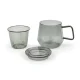 Bredemeijer Tea for One Livorno 350ml Glass Tea Set with Strainer, Black 165041