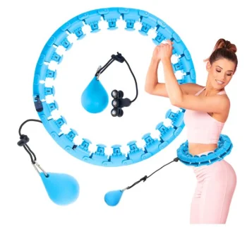 4Fizjo Hula Hoop with Weight and Massage Function, Blue