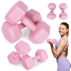 ModernHome Hex Dumbbell Set 2x3 kg Fitness Weights for Home Gym, Pink