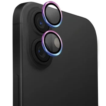 UNIQ Optix Aluminum Camera Lens Protector glass with applicator for iPhone 16 / Plus - iridescent