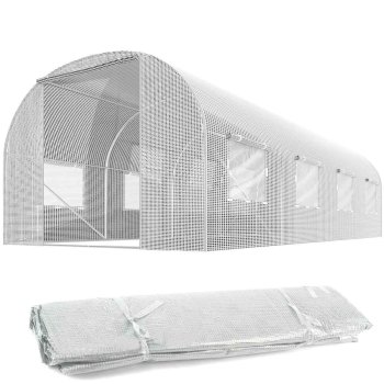 Greenhouse Replacement Cover 10x15 ft (3x4.5m) Plonos, white