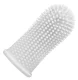 Silicone toothbrush for brushing the teeth of a dog cat transparent