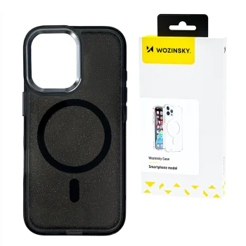 Wozinsky Glitter Case MagSafe for Samsung Galaxy S25, Black