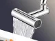 Faucet Aerator Extension with 360° Rotation and 4 Modes, Silver