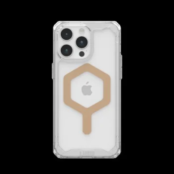 Apple iPhone 15 Pro Max 6.7'' UAG Plyo MagSafe Hard Case Cover, Transparent and Gold