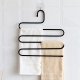 Space Saving Pants Hanger for 5 Pairs, Steel Closet Organizer, Black