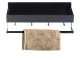 Hanging Wall Shelf with Hooks and Railing, 30 cm, Black