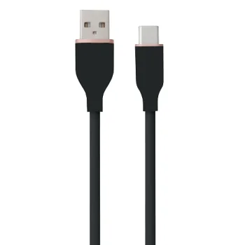 Silicone Cable USB Type-A - USB Type-C 18W, 3m, Black