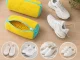 Shoe Washing Bag with Microfiber, Yellow-Mint