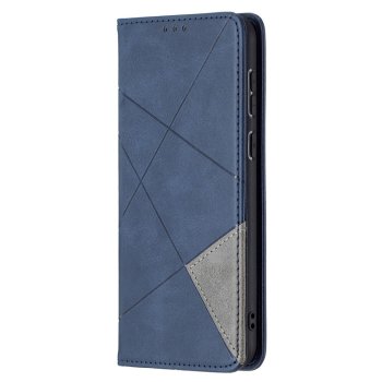 Huawei P50 Geometric Pattern Leather Stand Case Cover - Blue