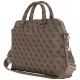 Guess 4G Zipper Pocket Triangle Logo 15\" Laptop Bag - Brown