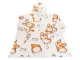 Warm Oversize Blanket Hoodie, Dog Design, White