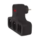 Maclean MCE224 E/B Multi-Plug Adapter, 4 Sockets, With Switch, Black