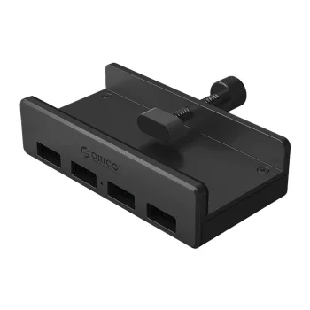 Orico MH4PU Clamp-Mounted 4-Port USB-A 3.0 Hub, Black