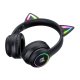 Onikuma B90 Wireless Gaming Headphones with Cat Ears, Black