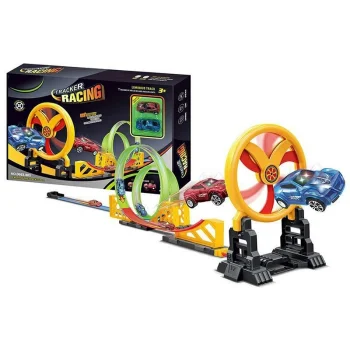 Toy Car Track with Launcher and Ski Jump (140 cm)
