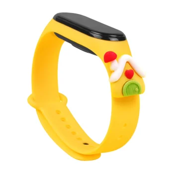 Strap Xmas for Xiaomi Mi Band 5 / 6 - Christmas House Motif, Yellow
