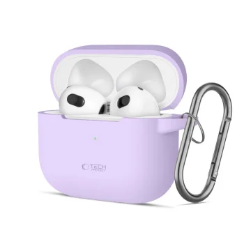 Tech-Protect Apple AirPods 3 Silicone Hook Case, Purple