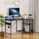 Corner computer desk with 3 shelves ModernHome, black