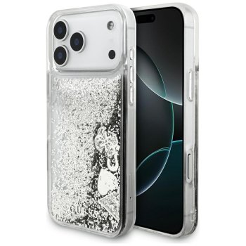Guess Liq case. Glitter Charms iPhone 17 Pro Max - silver