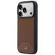 Mercedes Leather Wood Effect Curve MagSafe Case for iPhone 17 Pro, Brown