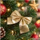 Decorative Christmas Bows for Tree and Wreaths, 12 pcs, Gold