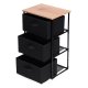 3 Drawer Fabric Storage Organizer ModernHome Loft Style Dresser for Small Spaces, Black