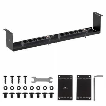 Maclean MC-107 B Under-Desk Cable Organizer, 5kg, Black
