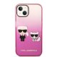 Apple iPhone 14 Plus 6.7\" Karl Lagerfeld Gradient Ikonik Karl & Choupette Case Cover (KLHCP14MTGKCP), Pink