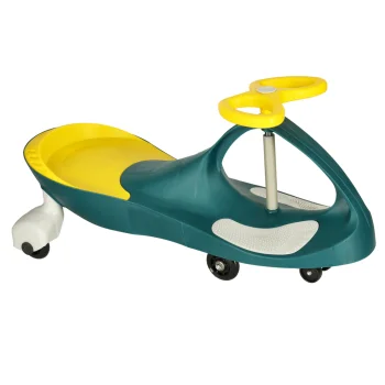 Swing Fix S3 Gravity Ride-On Toy with LED Wheels, Green/Yellow