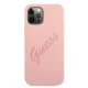 Guess iPhone 12 Pro Max Case Silicone Vintage Script, Pink
