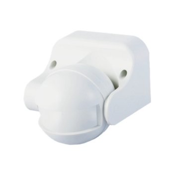 Microwave Motion Sensor 180°/360° Adjustable 5-15m Range IP54 White