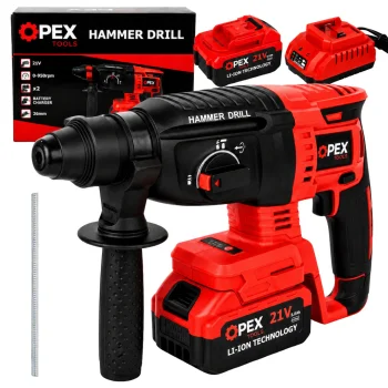 OPEX TOOLS OPX28008 Cordless Rotary Hammer Drill 21V 2x 3.0Ah SDS+