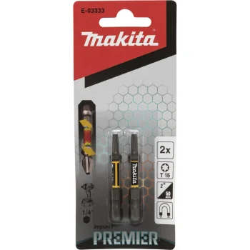 Makita Impact Premier Torsion Bits T15, 50 mm, 1/4", 2 pcs, E-03333