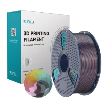 Sunlu PLA+ Silk 3D Filament, Red-Yellow-Green-Black