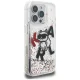 Karl Lagerfeld Liquid Glitter Choupette Case for iPhone 16 Pro Max, Transparent