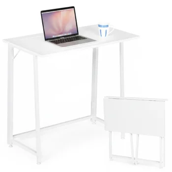 Modernhome Folding Computer Desk, 80x45 cm, White