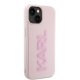 Чехол Karl Lagerfeld для iPhone 15 3D Logo Glitter, розовый