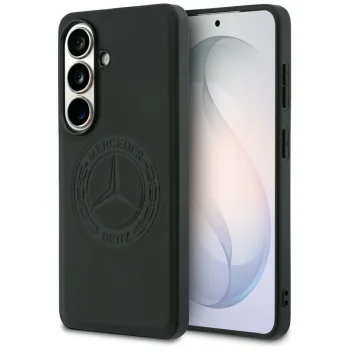 Mercedes-Benz Leather Vintage Logo MagSafe Case for Samsung Galaxy S26 - Black
